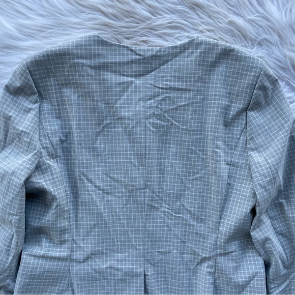 Ann Taylor light gray Crewneck jacket in graphic check - Picture 11 of 11
